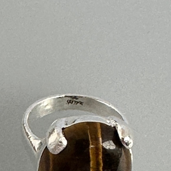 925 sterling silver tiger aye Stone ring - Picture 4 of 5
